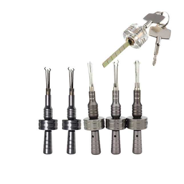 HUK 5-teiliges Cross-Pick-Set – Inklusive transparentem Übungsschloss