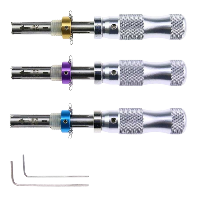 HUK Tubular Pick 7-Pin (Set aus 3 Stück: 7,0 mm, 7,5 mm, 7,8 mm)