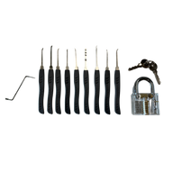 Goso 10-teiliges Lockpick-Set mit transparentem Übungsschloss
