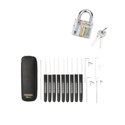 Southord PXS-14 Lockpick-Set mit transparentem Übungsschloss!