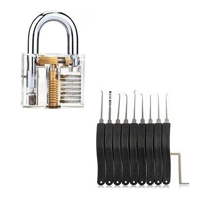 Lockpick-Set + transparentes Übungsschloss